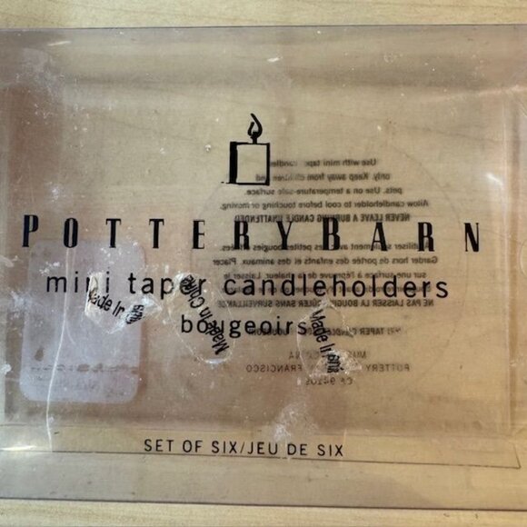 Pottery Barn Set Of 6 Mini Taper Candleholders Clear Glass - Picture 8 of 8
